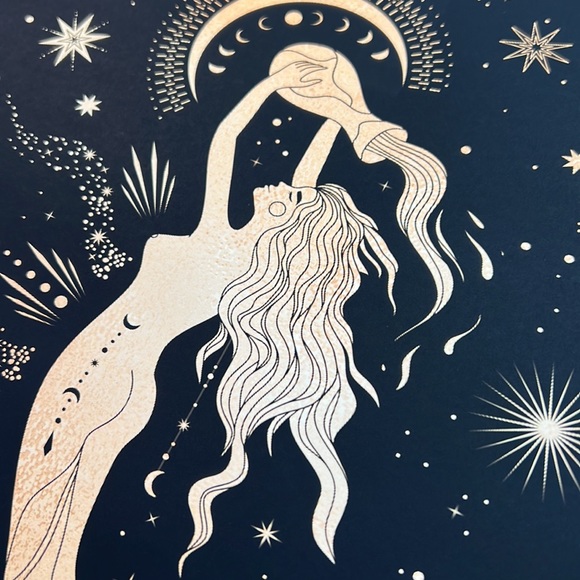 Aquarius Wall Art Celestial Zodiac Horoscope Illustration Print Poster Unframed - Picture 16 of 16